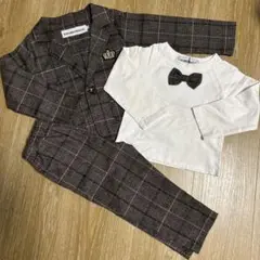 80サイズ セットアップスーツ★蝶ネクタイロンT付★