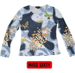 MISS SIXTY 長袖Tシャツ 蝶と花のプリント