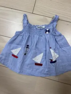 familiar タンクトップ 80 水色