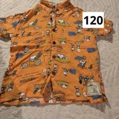 スヌーピー 半袖シャツ 100cm オレンジ