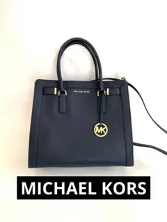 美品・ネイビー・マイケルコース ハンドバッグ