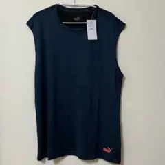 【新品、PUMA】メンズ用速乾タイプタンクトップ　ネイビー　Lサイズ