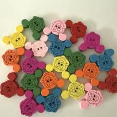 ミッキー★カラフルウッドボタン