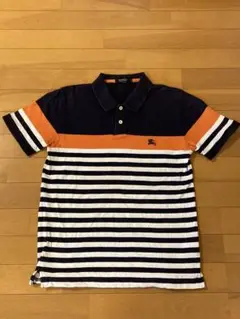 BURBERRY BLACKLABEL ポロシャツ ボーダー ネイビー サイズ2