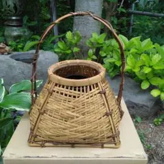七条竹笠斎 宗全籠 花籠/共箱/茶道具 七条竹笠斎 宗全籠 花籠/共箱/茶道具