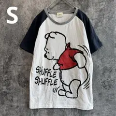 a4200【Disney】くまのプーさん 半袖Tシャツ ビックプリント S