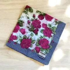 【新品未使用】renoma レノマ　花柄 薔薇　ドット　ハンカチ