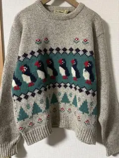 70s~80s 珍品 L.L.Bean ペンギン柄 ニットセーター