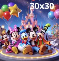ダイヤモンドアート　キット　ディズニー　ミッキー　ドナルド　城　ビーズアート