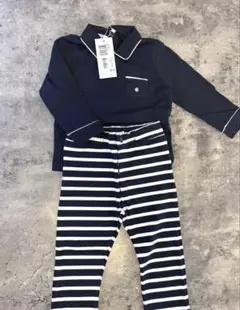 新品タグ付き　プチバトー ポロシャツ＆マリニエールパンツ 24m セット