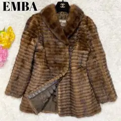 美品♡ EMBA エンバ ミンクファー ハーフコート リアルファー ブラウン 茶