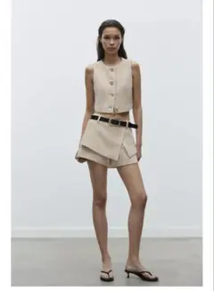 ZARA ベルト付きスカートパンツ