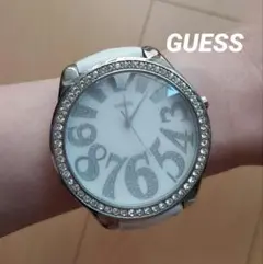 GUESS ホワイトダイヤル 腕時計 ゲス ビッグフェイス