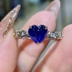 天然 ブルーサファイア ダイヤ リング1.91ct k18 ¥