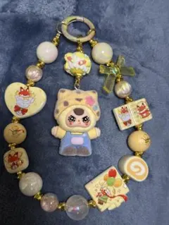 Baby threeマスコットと星の王子さまビーズのストラップキーホルダー