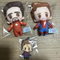 MARVEL　ぬいぐるみミニマスコット　ラバー　アイアンマン　スパイダーマン