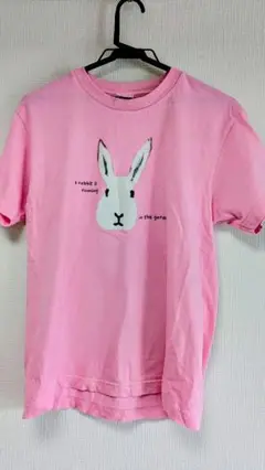白　うさぎ　ピンク　Tシャツ　Sサイズ　ノースサファリサッポロ　Y