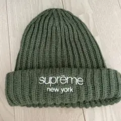 Supreme ニット帽 オリーブ色