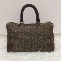 【美品】セリーヌ CELINE Cマカダム ハンドバッグ ブラウン