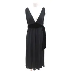 美品 VERA WANG ワンピース ミモレ ノースリーブ ウエスト 黒