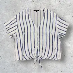 ARMANI EXCHANGE ブラウス ストライプ 半袖 アルマーニ