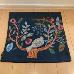 松尾ミユキ クッションカバーバードツリー birdtree 45×45 ネイビー