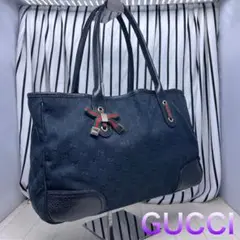 【美品】GUCCIグッチ A4収納可能シェリーラインGG柄プリンシートートバッグ