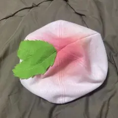 ベレー帽　フルーツ　桃　ピーチ　ピンク　蕪式会社