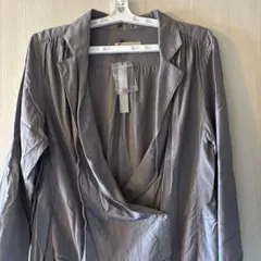 alcali アルカリ　グレー ラップロングシャツ シャツジャケット長袖
