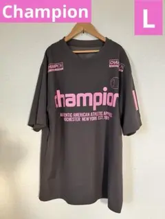 Champion グレー Tシャツ 半袖L スポーツ　トレーニング　男女兼用