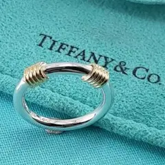 Tiffany & Co. バンドウィズ２ワイヤー コンビフープピアス TIFFANY&Co ティファニー フープ ピアス ワイヤー STR 14K A434