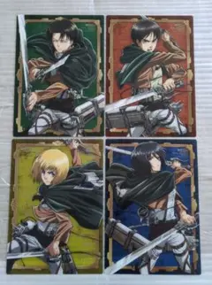 進撃の巨人 下敷き アニメージュ付録 エレン ミカサ アルミン リヴァイ 4枚組
