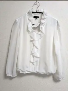 ESPRITMUR フリル付き長袖ブラウス　L 新品タグ付き