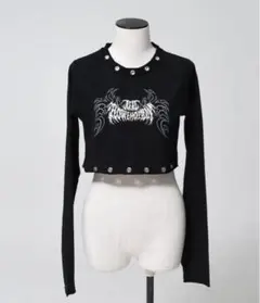 【REFLEM】eyelet cropped long sleeve