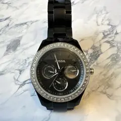 FOSSIL フォッシル　腕時計　レディース　ラインストーン　ブラック
