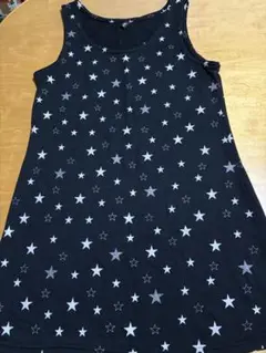 dillon 星柄 ノースリーブトップス　ノースリーブロングTシャツ