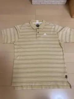 adidas CLIMLITE ベージュ ストライプ ポロシャツ S/P