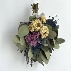 ナチュラルドライフラワースワッグ　（ユーカリ・ラベンダー・スターチス・カスミ草）