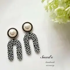 ▪importチャーム×アンティークカボションピアス/イヤリング