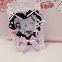 ホイップデコ　黒　ピンク　リボン