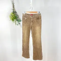 T0833 イング　美品　コーデュロイ　パンツ　S ブラウン　カジュアル　タイト
