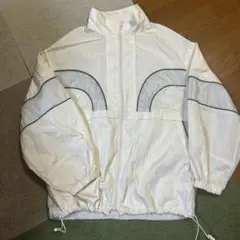 ジーナシスJEANASISクリーム色ストライプジャケットドローストリング有