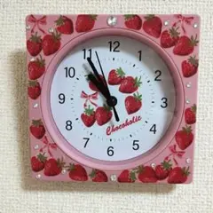 かわいい♡いちごの壁掛け時計♡デコパージュ