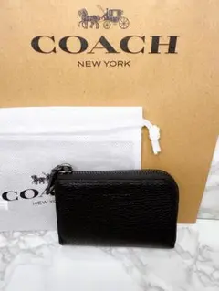 新品、未使用品。COACH ブラックレザーキーケース
