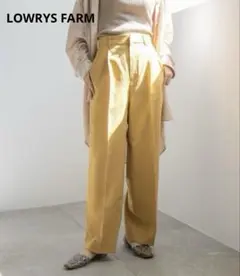 ローリーズファーム リネンライクスラックスパンツ バックゴム イエロー L
