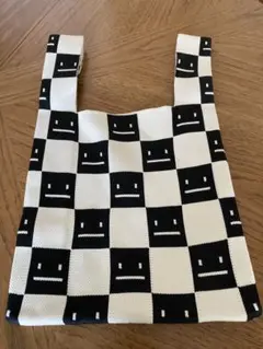 白黒チェック エコバッグ