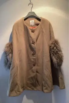Lanvin en Bleu ランバンオンブルー ポンチョ コート ファー