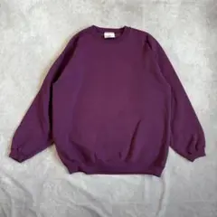 90s ヘインズ 無地スウェット パープル USA制 L