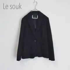 ルスーク　スーツジャケット　ストライプ　ブラック　黒　通勤着　仕事　オフィス