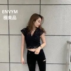 アンビー ENVYM レースTシャツ ブラック フリー